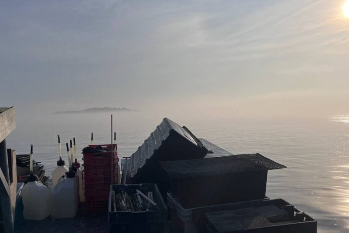 a sunset over some water